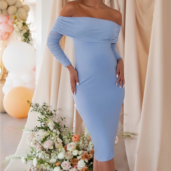 NWT - Powder Blue Maternity Dress - Picture 5 of 5